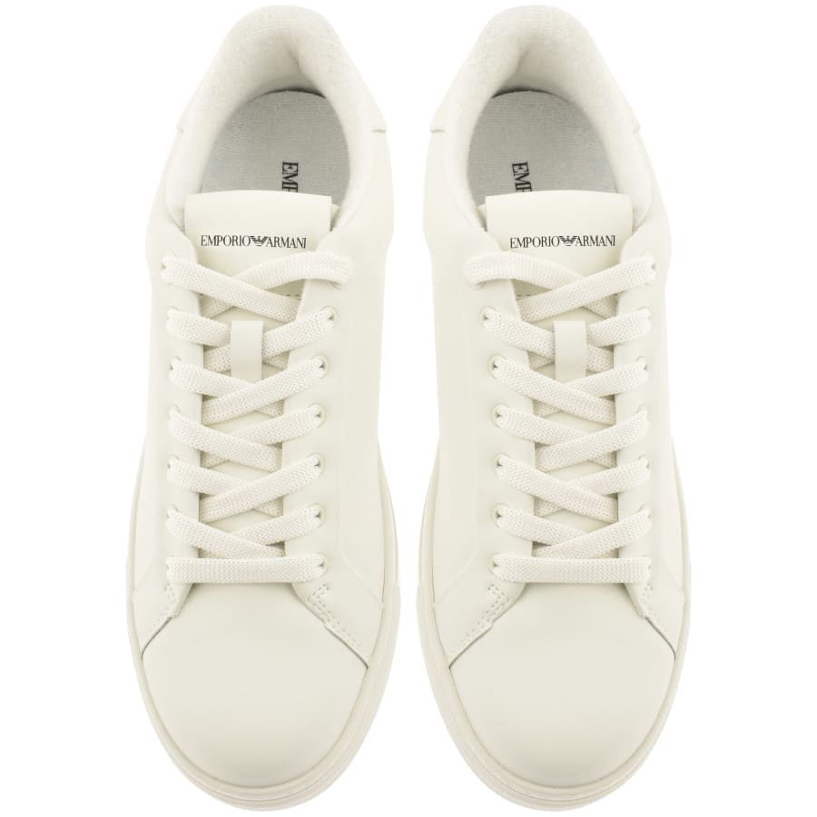 Emporio Armani Logo Leather Sneakers White UK 9